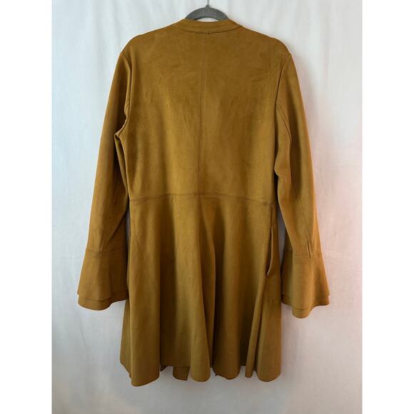 Free People Faux Suede Meadow Jacket Boho Bell Sleeves Carmel Brown Medium - Picture 11 of 12
